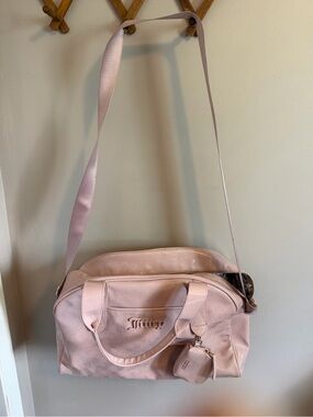 Juicy Couture Gothic Monogram Duffle Bag & Coin Pouch Set Pink Flawed OS